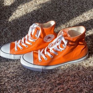 Orange high top converse
